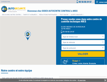 Tablet Screenshot of controle-technique-ares.autosecurite.com